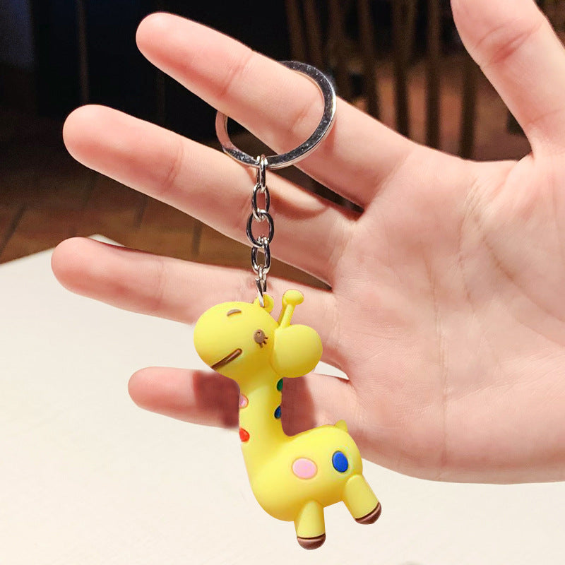 Wholesale Cartoon Cute Giraffe Silicone Keychain